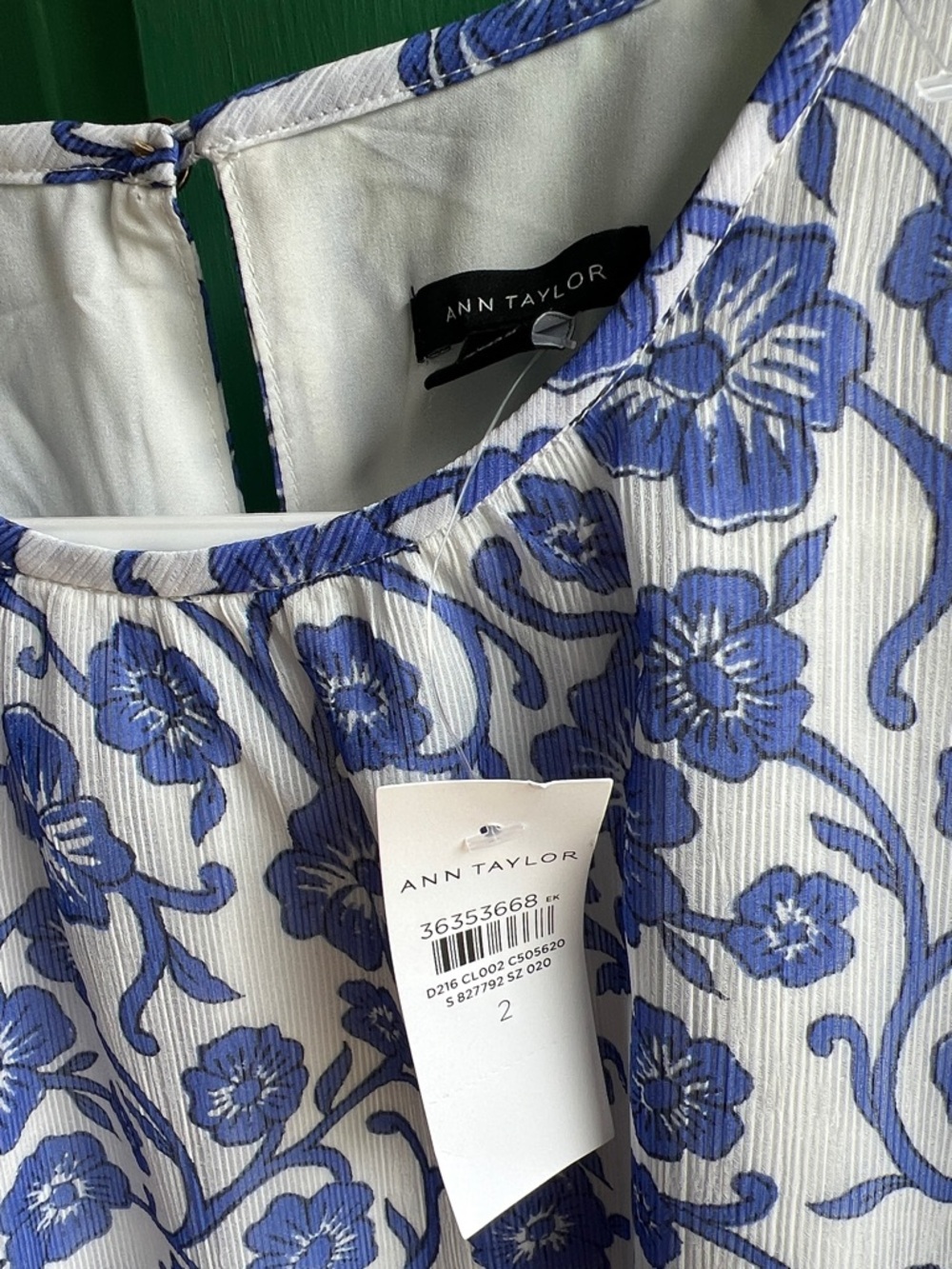 Ann Taylor White and Blue Floral Sheath Dress - Picture 2 of 5